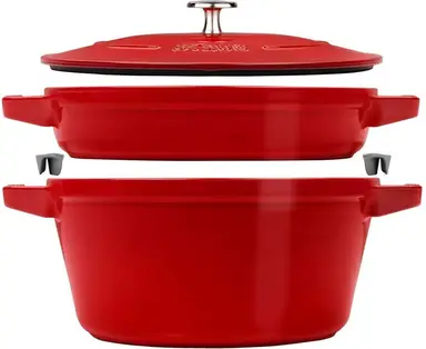STAUB de Cocotte gietijzeren kookpot set - 24 cm, kersenrood
