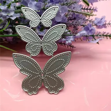 Creative for Butterfly Metal Cutting Dies Stencil Scrapbooking Embossing Tool Paper Cards Album Decoration，Three butterflies