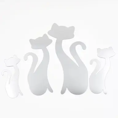 DIY Four Kitten Mirror Decals (4pcs)