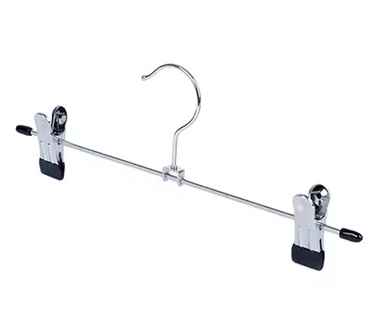 ANQI Pants Hangers with Clips, Metal Hanger with Adjustable Clips, Silver, 20 Pack