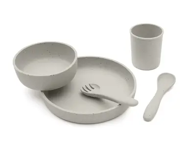 Kikka Boo Feeding Set 5 Pieces Platinum Silicone Sand