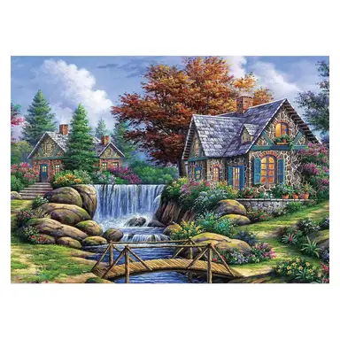 JU7CER 5D Diamant-Malset - Landschaft auf dem Land DIY Kristallkunst für Erwachsene | 12×16 Zoll (30×40cm)