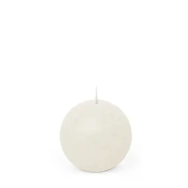 Spaas Ball Candle Rustic Unscented White D:8xH:8cm