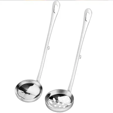 Maxcook Hotpot-Löffel Zweier-Set Edelstahl-Suppenschöpfer Trichter Zweier-Set