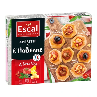 ESCAL Mini Feuilletés Apéritifs à l'Italienne 22 pièces 220g
