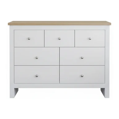 Vida Designs Drawer Chest Arlington 7 Drawers White/Oak Effect