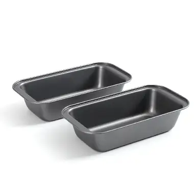 PURECOOK Karbonstahl-Kuchenform-Serie | Grau | 2-teiliges Antihaft-Quadrat-Brotform