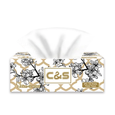 C&S Jierou Zachte Huidvriendelijke Box Gezichtdoekjes, 3-laags, 424 vellen (4 dozen x 106 vellen)