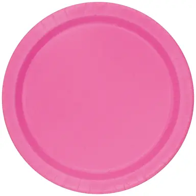Unique Party Paper Plates, Hot Pink, 22cm, 16 pack