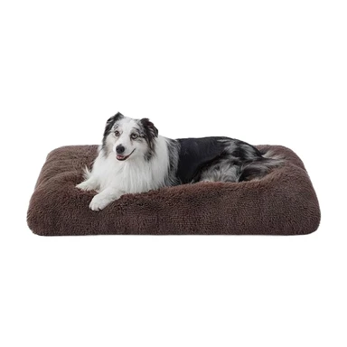  BEDSURE Plüsch-Hundebett für große Hunde – 104 x 69 x 8 cm, waschbar, rutschfester Unterseite, braun