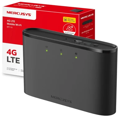 MERCUSYS mobiler WLAN-Router MT110, tragbares WLAN für unterwegs ohne Vertrag, 4G LTE 150 Mbps, Verbindung mit bis zu 10 Geräten, bis zu 10 Stunden Nutzungsdauer