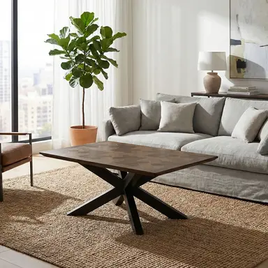 Coffee Table Nevada Rectangle Parquet Walnut/Black