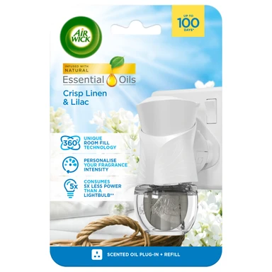 Air Wick Crisp Linen & Lilac Plug In Kit 19ml