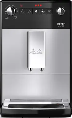 Melitta Purista F 230-102 Vollautomatische Kaffeemaschine mit Flüster-Kegelmahlwerk, Kaffeemaschine, Silber