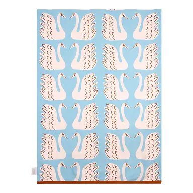 Scion by Dexam Tea Towels Swim Swam Swan Blue/Mustard 3pcs