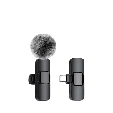 Verbex K9-Black Wireless Mini Microphone for Live Streaming, Recording, and Interviews - All-in-One Wireless Lavalier Microphone with Type-C Interface