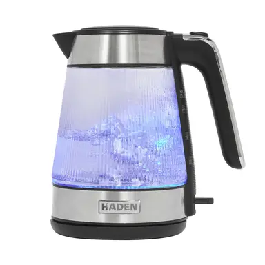 Haden Whitby Ribbed Illuminating Glass Kettle, 1.7L, Clear - 211705