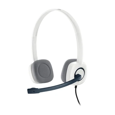 Logitech H150 Kopfhörer mit Mikrofon, Stereo-Headset, Mikrofon und Kopfbügel Verstellbar, Schaumstoff-Ohrpolster, Audio/Mikrofon Dualanschluss mit zwei 3,5mm Klinken, PC/Laptop - Weiß