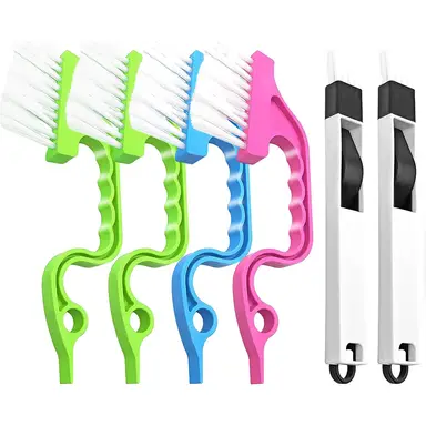 JORDAN&JUDY 6-Piece Gap Cleaning Brush Set, Multi-Shape Heads, for Tight Spaces
