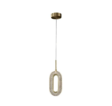 Homary Ovated Gold Ring Pendant Light 1-Light LED Lighting with Adjustable Cable