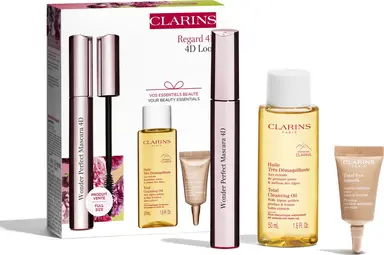 Clarins 4D Beauty Cadeauset (3-delig) (Olie, Oogcrème, Mascara)
