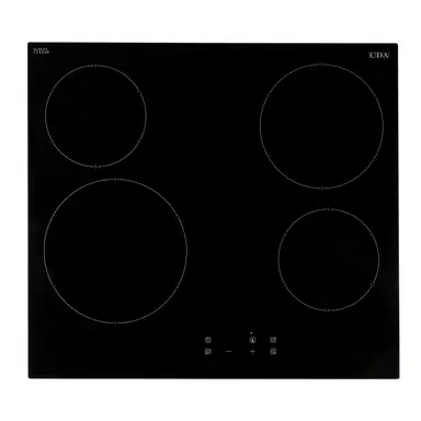 CDA HC6621FR 60cm Four Zone Ceramic Hob, Frameless Black Glass