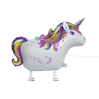 Unique Party Unique Foil Walking Pet Balloon, Unicorn, 90cm