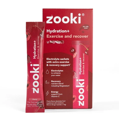 Zooki Electrolytes + Exercise Recovery Cherry Flavour - 20 x  7.9g
