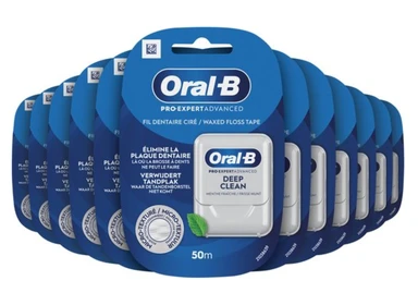 Oral-B Pro-Expert Advanced Flosdraad - Grondige Reiniging - Verwijdert Tandplak - 50m – 12 stuks