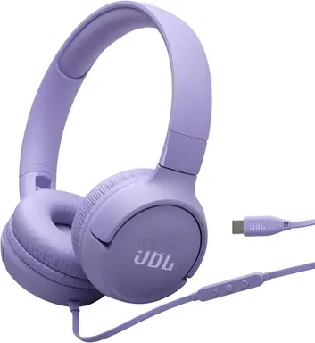 JBL Tune520C USB-C, On-Ear, kabelgebundene Kopfhörer, Ein-Klick Universal-Remote/On-Ear-Mikrofon, Lila