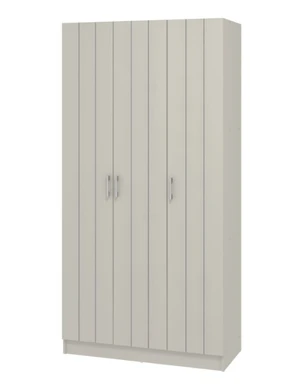 Galano Donna 3-Türiger Kleiderschrank mit Rillenoptik – L 90 x B 39,7 x H 180 cm, für Schlafzimmer – Grau