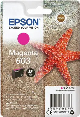 Epson C13T03U34010 inktcartridge, 1 stuk, origineel, standaardcapaciteit, magenta