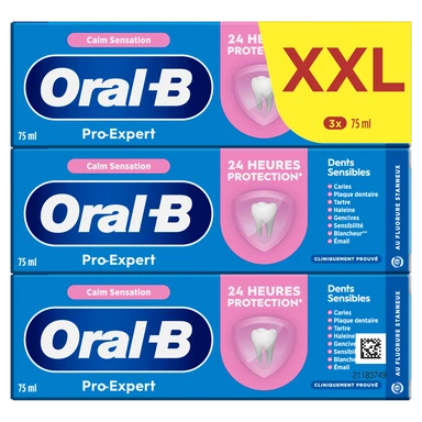 Oral-B Pro-Expert gevoeligheid kalmerende sensatie tandpasta - Eucalyptus pepermuntsmaak - 3 x 75 ML