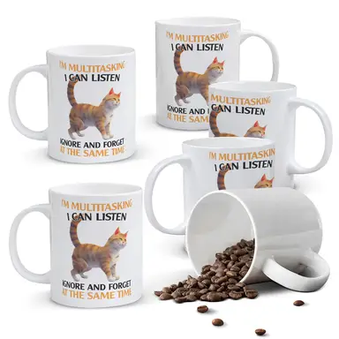 Alphynix 1pc,Cat Coffee Mug - Ideal for Home and Office Use! Enjoy Your Favorite Beverages All Year Round with this Ceramic Cup - Perfect for Cat Lovers. Plus, it Makes an Awesome Birthday or Holiday Gift