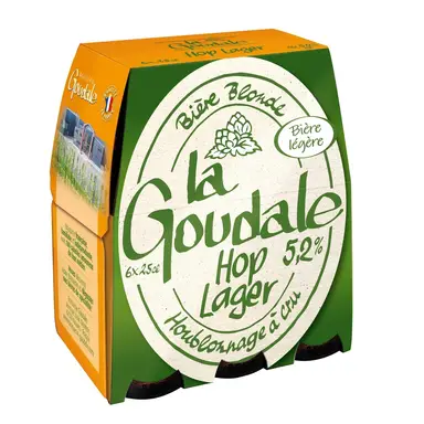 LA GOUDALE Hop Lager Bière blonde 5,2 % - Pack de 6 x 25 cl