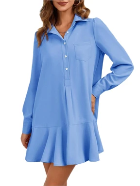 blue animal print shirt dress Under €20: Denim so soft you