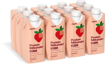 Vilgain Protein Milkshake Strawberry - 12 x 330ml
