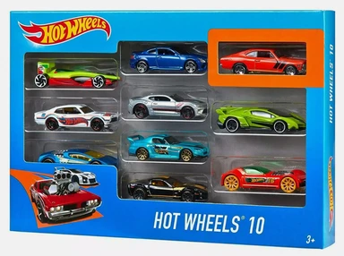 Hot Wheels diecast auto set - 10 Auto's, 1:64 Schaal