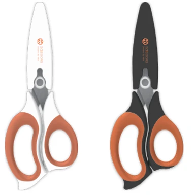M&G Dual material 150mm Scissors Durable stainless blade Soft-grip handle Curved blade Protection cover