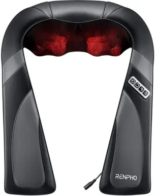 RENPHO hals- en schoudermassager met warmte [2025 verbeterd], shiatsu nek- en rugmassager, 3D elektrische diepe weefselmassage