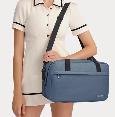 kono Lightweight Soft-Sided Travel Carry Bag with Shoulder Strap, Compact 14L Holdall for Air Travel & Daily Use (Navy)