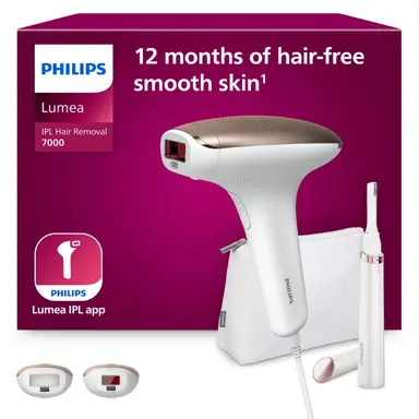 Philips Lumea IPL geavanceerd 7000-serie, 2 opzetstukken - ontharingsapparaat plus satin compact-pentrimmer BRI921/00
