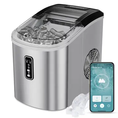 EUHOMY Countertop Ice Maker – Self-Cleaning Function – 9 Cubes in 6 Minutes – Portable Ice Cube Maker with Ice Scoop & Basket – For Home, Kitchen, Office, Bar