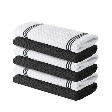 JORDAN&JUDY 6-Pack Gray Kitchen Towels, Soft & Durable, Highly Absorbent, 40x66cm