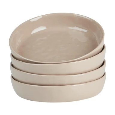 Richmount 4-teiliges Set kleiner Schalen mit ausgestelltem Rand und reaktiver Glasur - Grau Blau