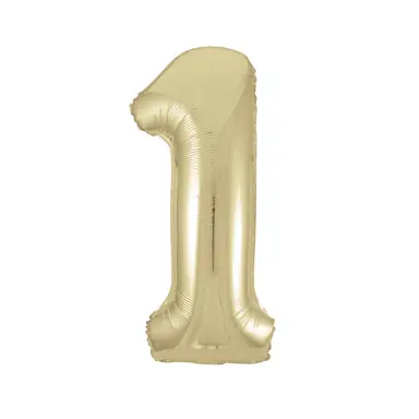 Unique Party Giant Number 1 Balloon, Gold, 86cm