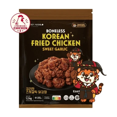 Rengi koreanisches frittiertes Hähnchen ohne Knochen, Geschmack: Süßer Knoblauch, 1,2 kg Familienpackung