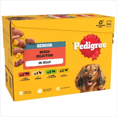 Pedigree Senior Nassfutter für Hunde in Gelee 12 x 100g