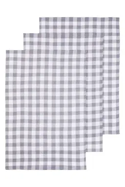 Maison by Premier Tea Towels Doro Cotton Check Grey 3pcs