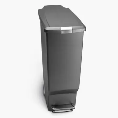 Simplehuman 40L Plastic Slim Pedal Bin, Grey